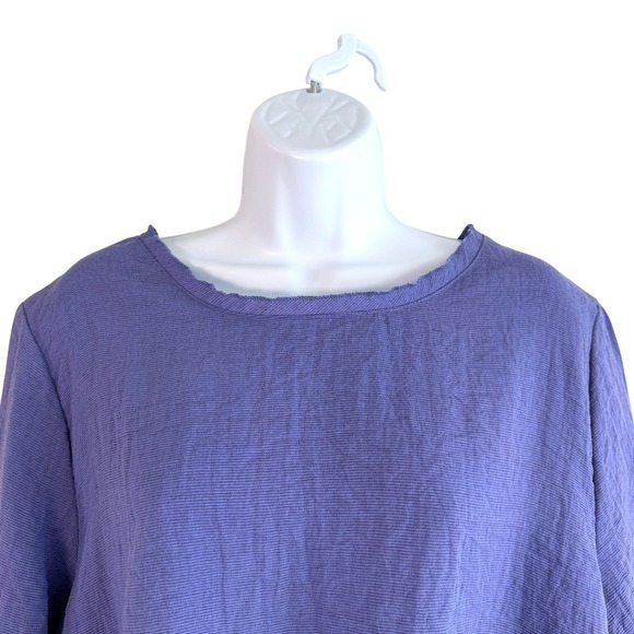 Habitat Womens Faux Layered Top Purple Size M Lagenlook Artsy Coastal Boho Boxy - Picture 2 of 7